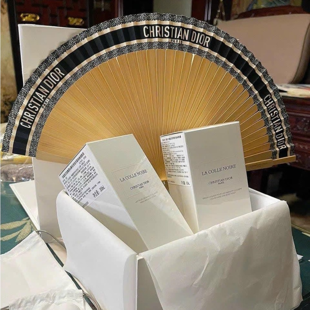 Christian Dior DIORIVIERA Vip Gift Folding Fan Black Navy Sensu 2023